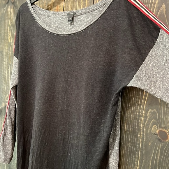 J. Crew Linen Tee M Color Block Striped Sleeve Cotton Blend Casual Preppy - Picture 6 of 9